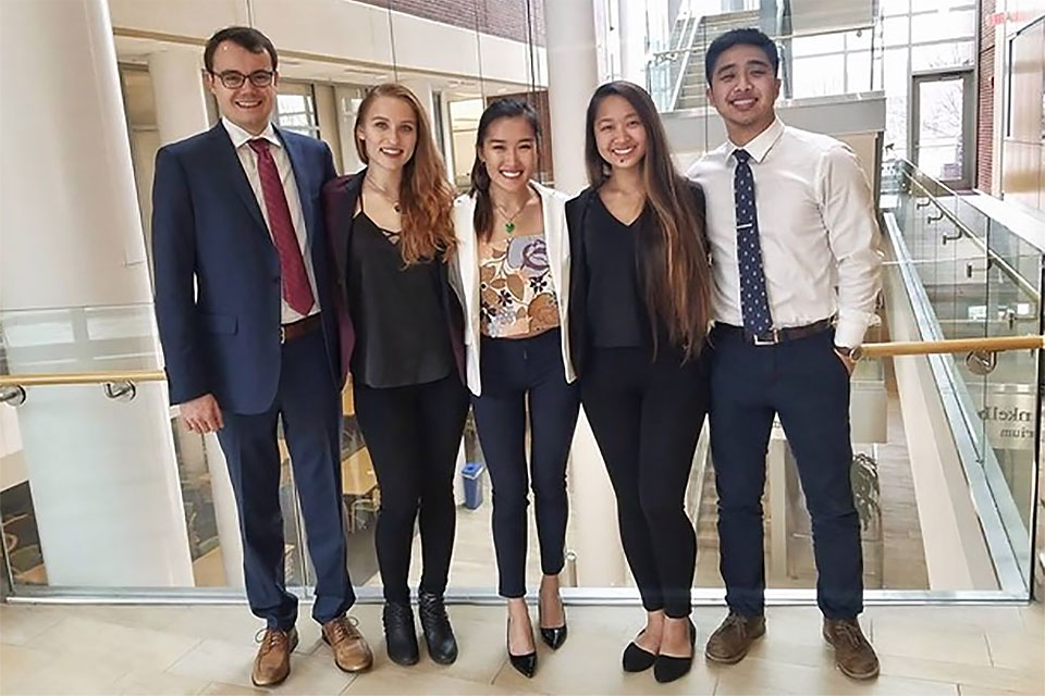 From Left to Right: Thomas Adriaens, Kira Aldrich, Uyen Nguyen, Mary Zhang, and Khang Nong